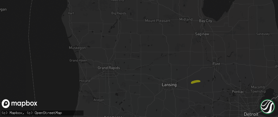 Hail map in Orleans, MI on May 15, 2026