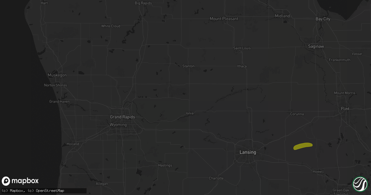 Hail map in Orleans, MI on May 15, 2026