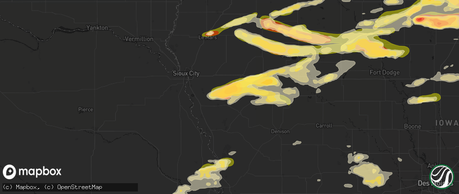 Hail map in Oto, IA on May 15, 2026