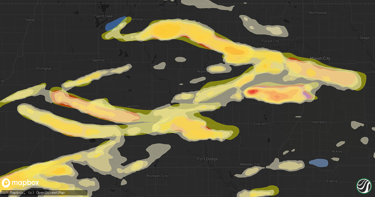 Hail map in Ottosen, IA on May 15, 2026