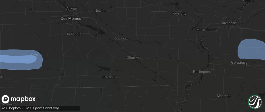 Hail map in Ottumwa, IA on May 15, 2026
