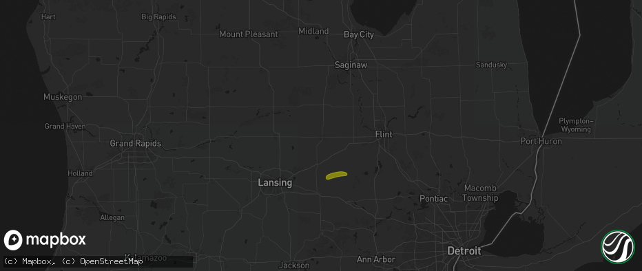Hail map in Owosso, MI on May 15, 2026