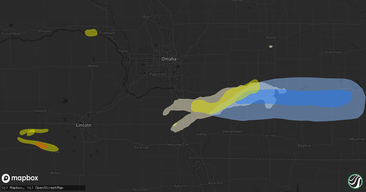 Hail map in Pacific Junction, IA on May 15, 2026