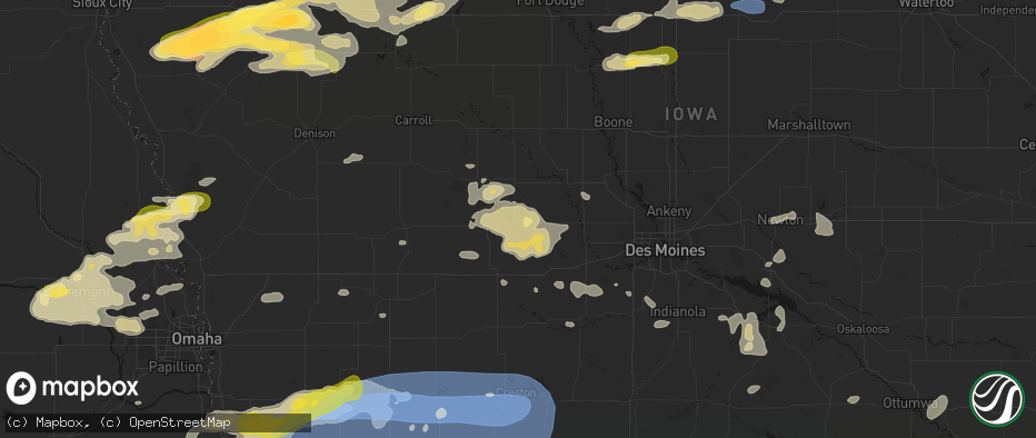 Hail map in Panora, IA on May 15, 2026