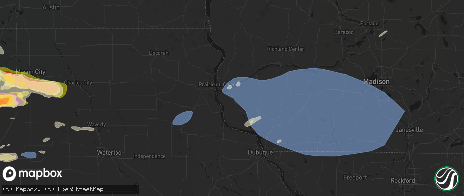 Hail map in Patch Grove, WI on May 15, 2026