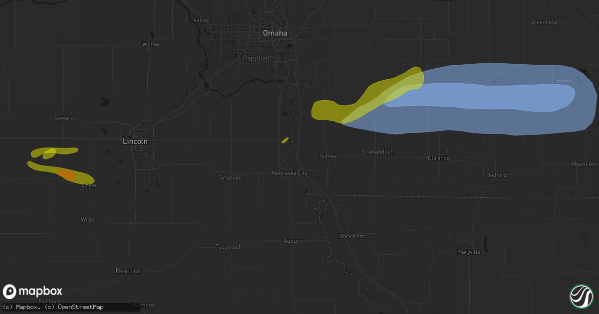 Hail map in Percival, IA on May 15, 2026