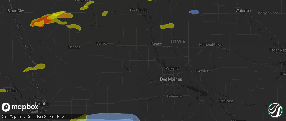 Hail map in Perry, IA on May 15, 2026