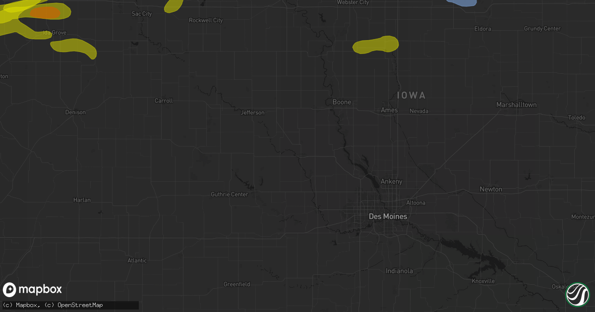 Hail map in Perry, IA on May 15, 2026