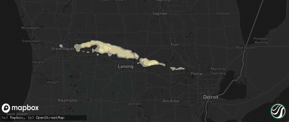 Hail map in Perry, MI on May 15, 2026
