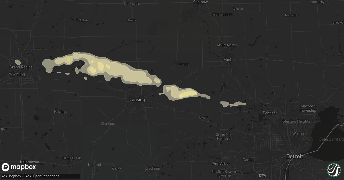 Hail map in Perry, MI on May 15, 2026