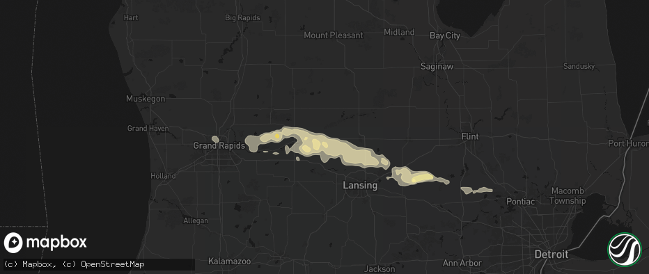 Hail map in Pewamo, MI on May 15, 2026