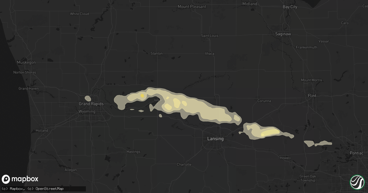 Hail map in Pewamo, MI on May 15, 2026