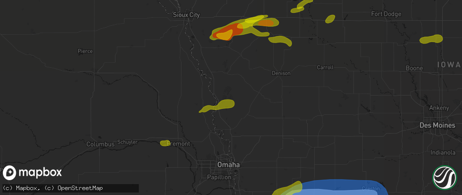 Hail map in Pisgah, IA on May 15, 2026