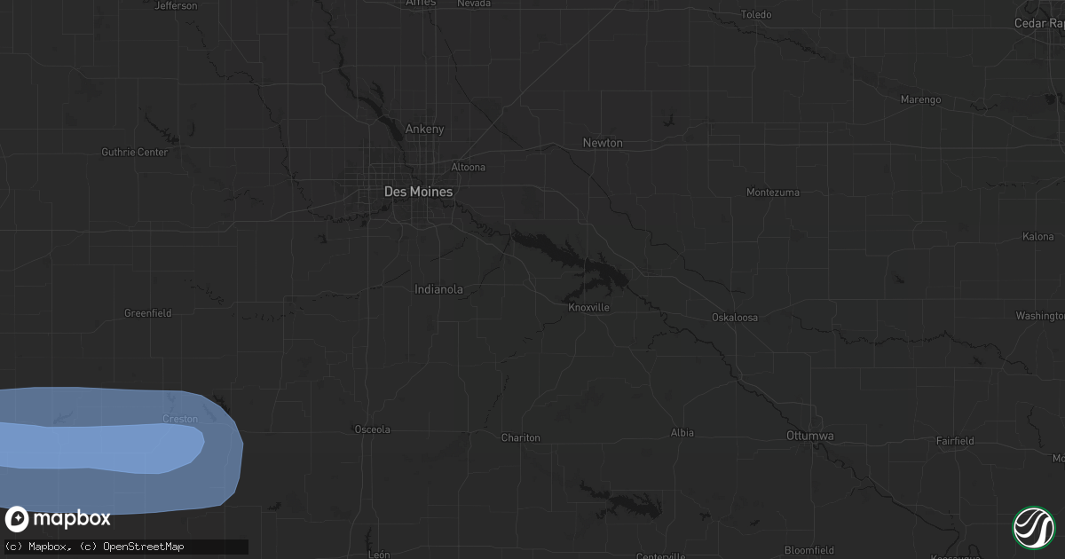 Hail map in Pleasantville, IA on May 15, 2026