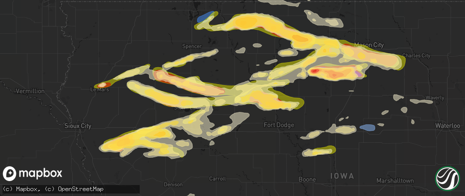 Hail map in Pocahontas, IA on May 15, 2026