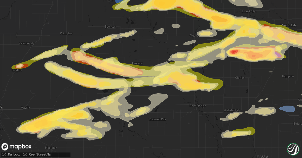 Hail map in Pocahontas, IA on May 15, 2026