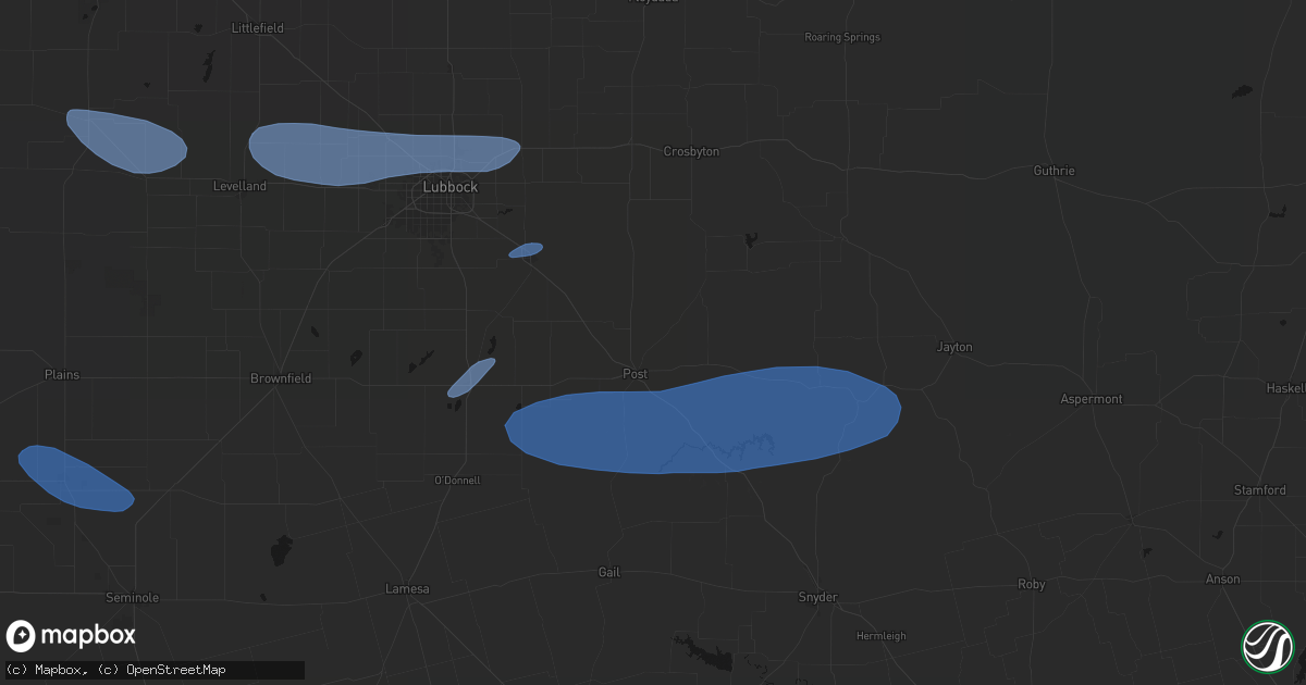 Hail map in Post, TX on May 15, 2026