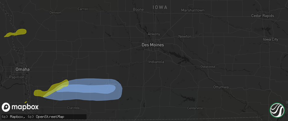 Hail map in Prole, IA on May 15, 2026