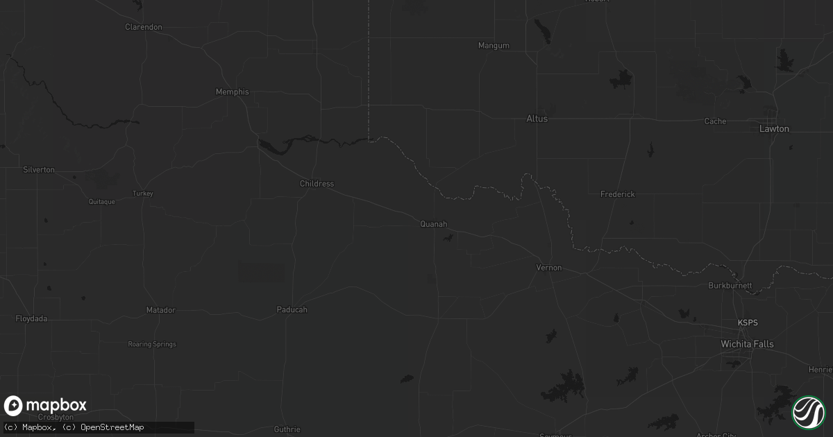 Hail map in Quanah, TX on May 15, 2026