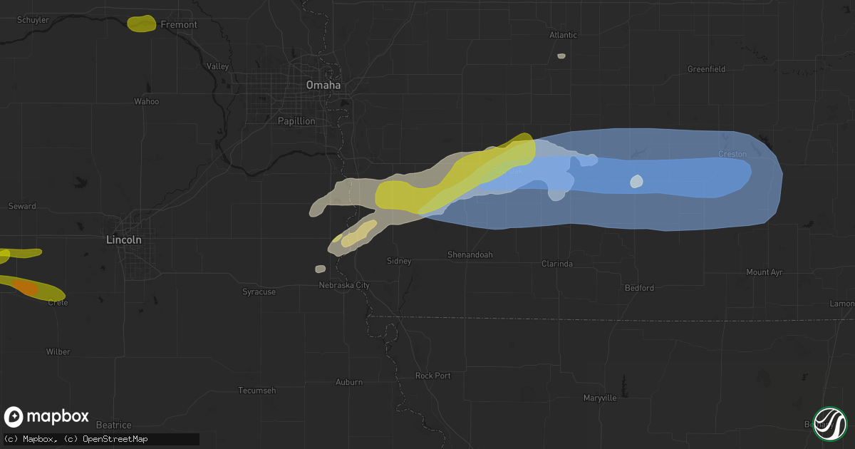 Hail map in Randolph, IA on May 15, 2026