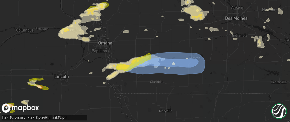 Hail map in Red Oak, IA on May 15, 2026