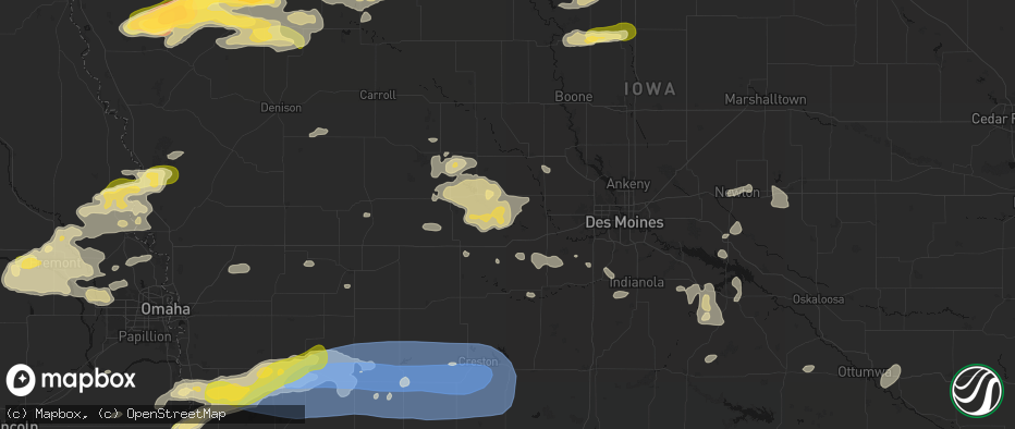 Hail map in Redfield, IA on May 15, 2026