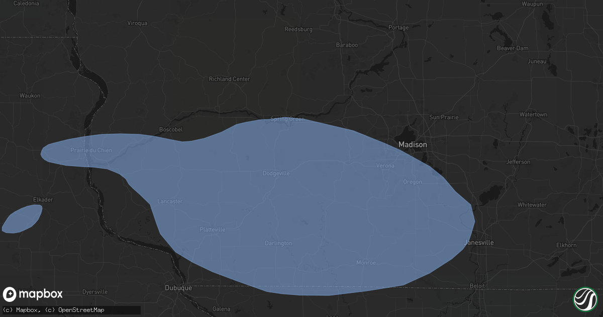 Hail map in Ridgeway, WI on May 15, 2026