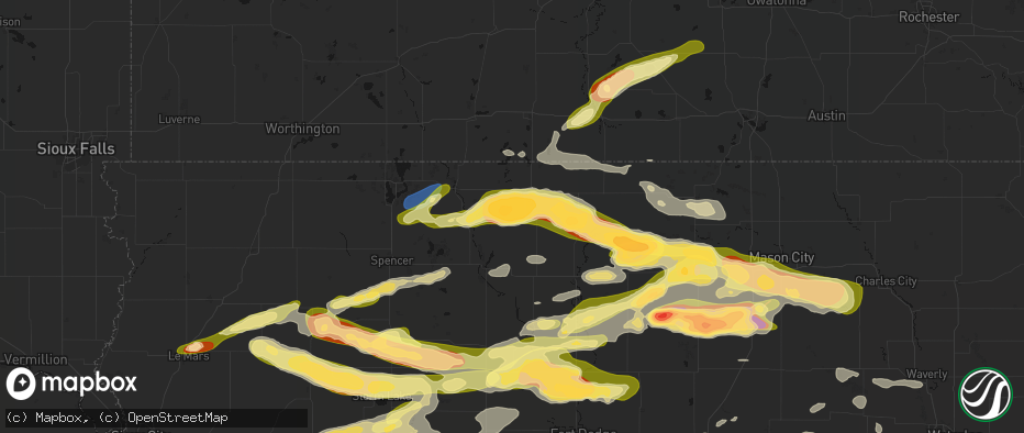 Hail map in Ringsted, IA on May 15, 2026