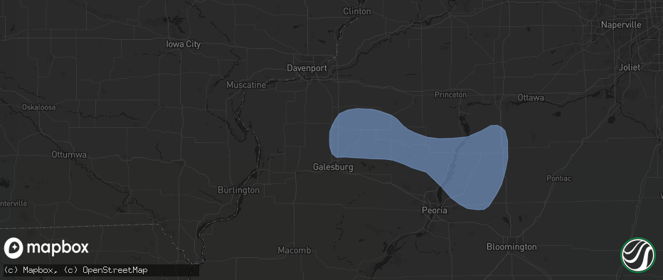 Hail map in Rio, IL on May 15, 2026