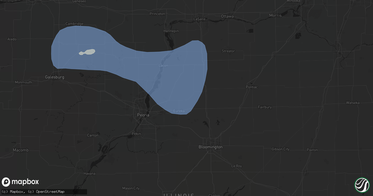 Hail map in Roanoke, IL on May 15, 2026