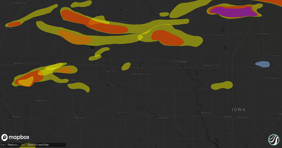 Hail map in Rockwell City, IA on May 15, 2026