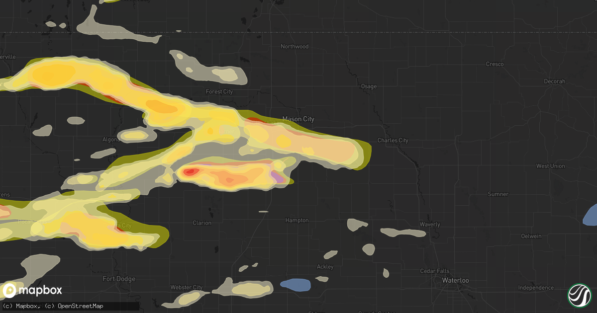 Hail map in Rockwell, IA on May 15, 2026