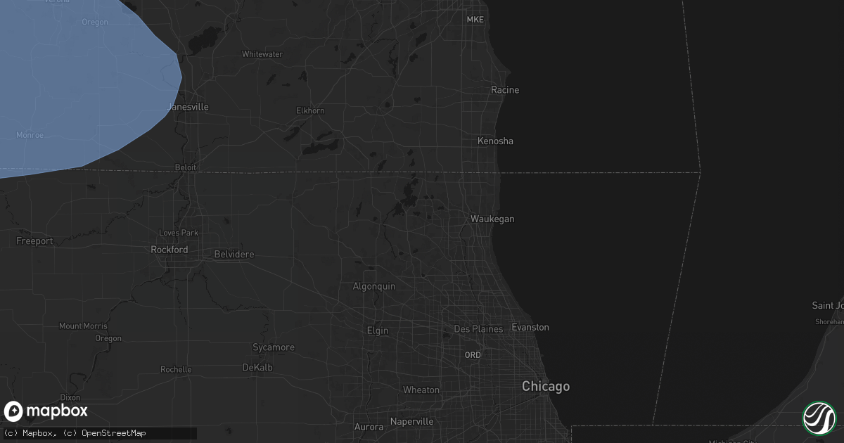 Hail map in Round Lake, IL on May 15, 2026