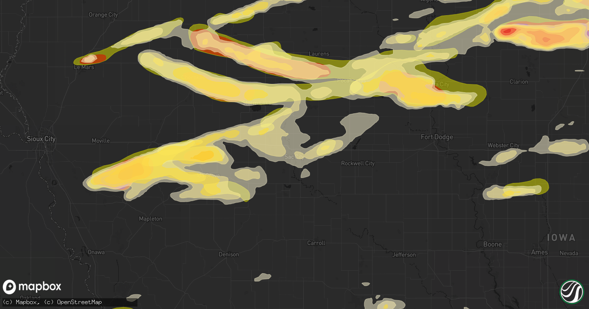 Hail map in Sac City, IA on May 15, 2026