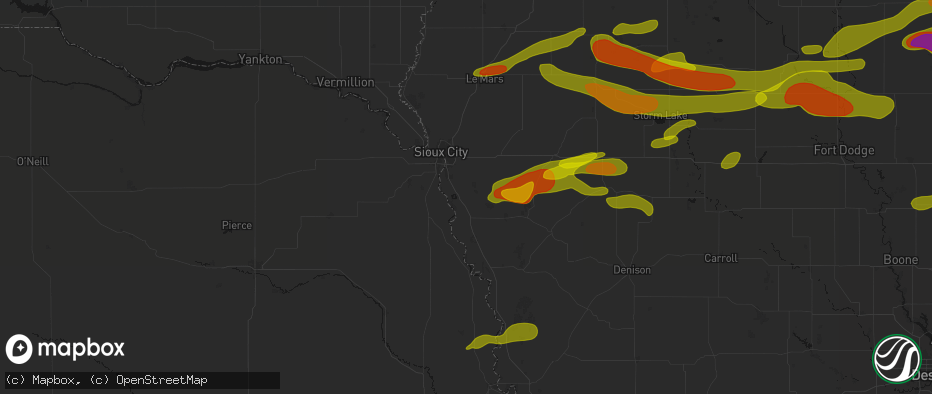 Hail map in Salix, IA on May 15, 2026