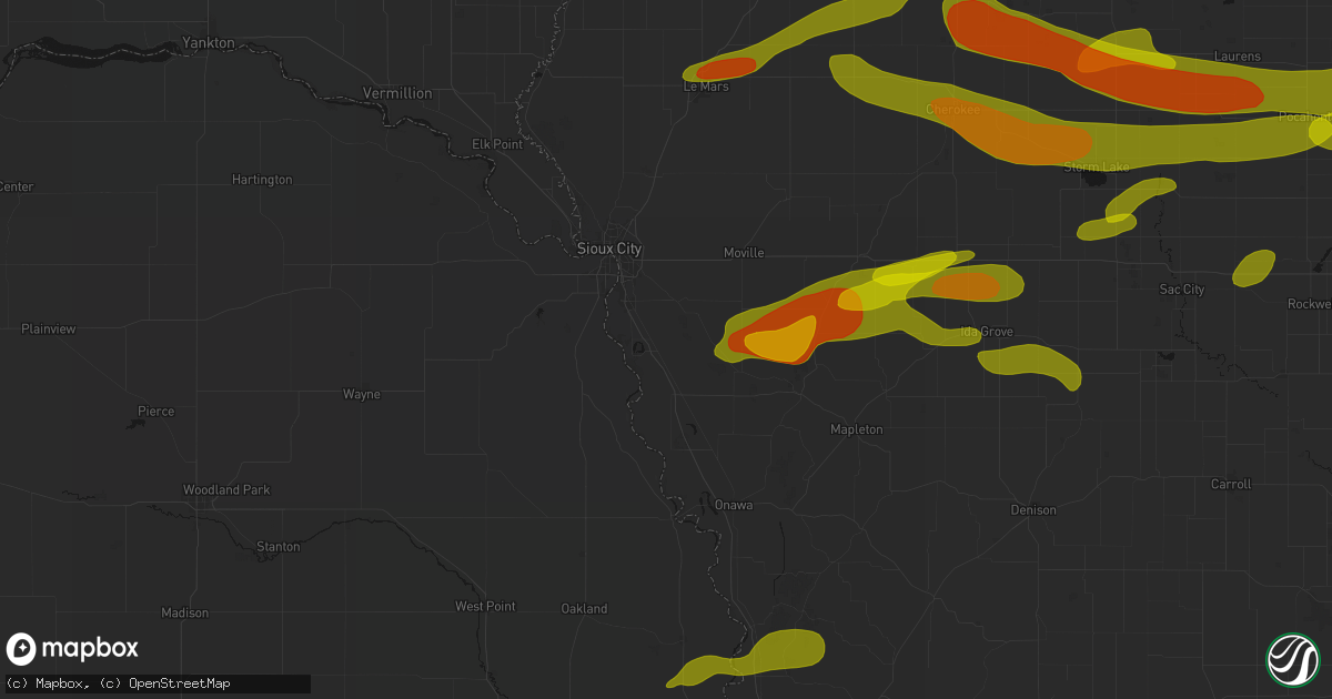 Hail map in Salix, IA on May 15, 2026