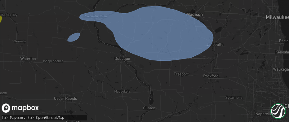 Hail map in Scales Mound, IL on May 15, 2026