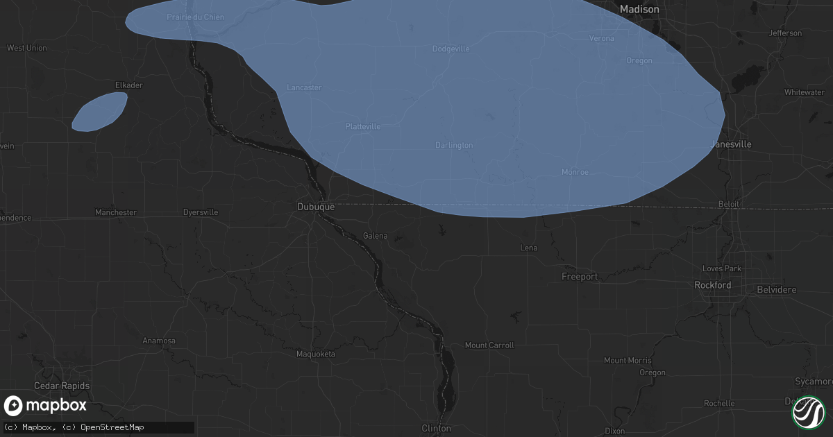 Hail map in Scales Mound, IL on May 15, 2026
