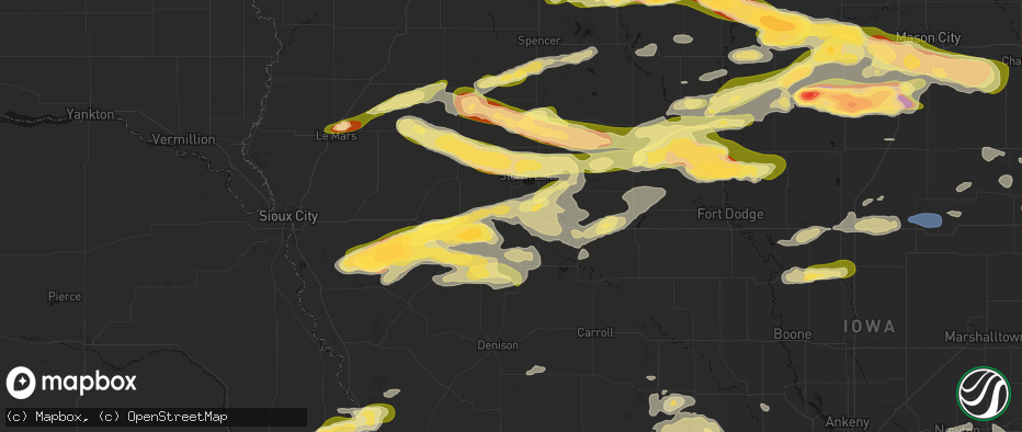 Hail map in Schaller, IA on May 15, 2026