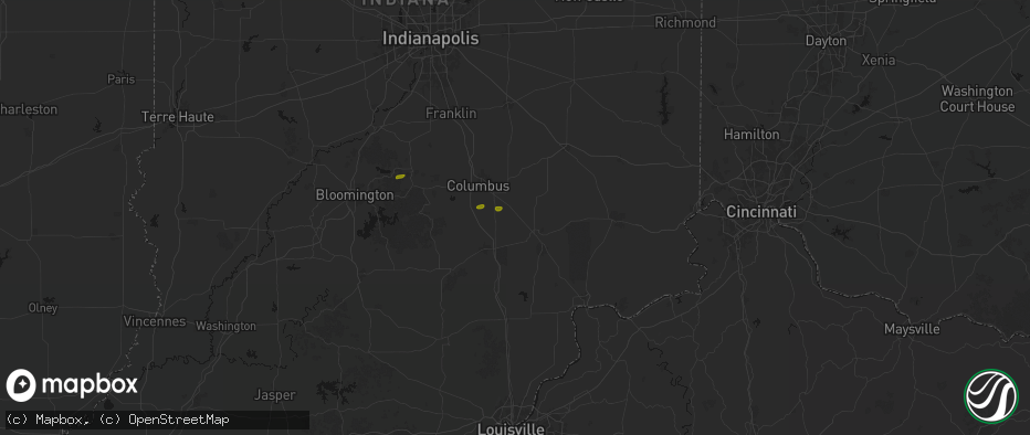 Hail map in Scipio, IN on May 15, 2026