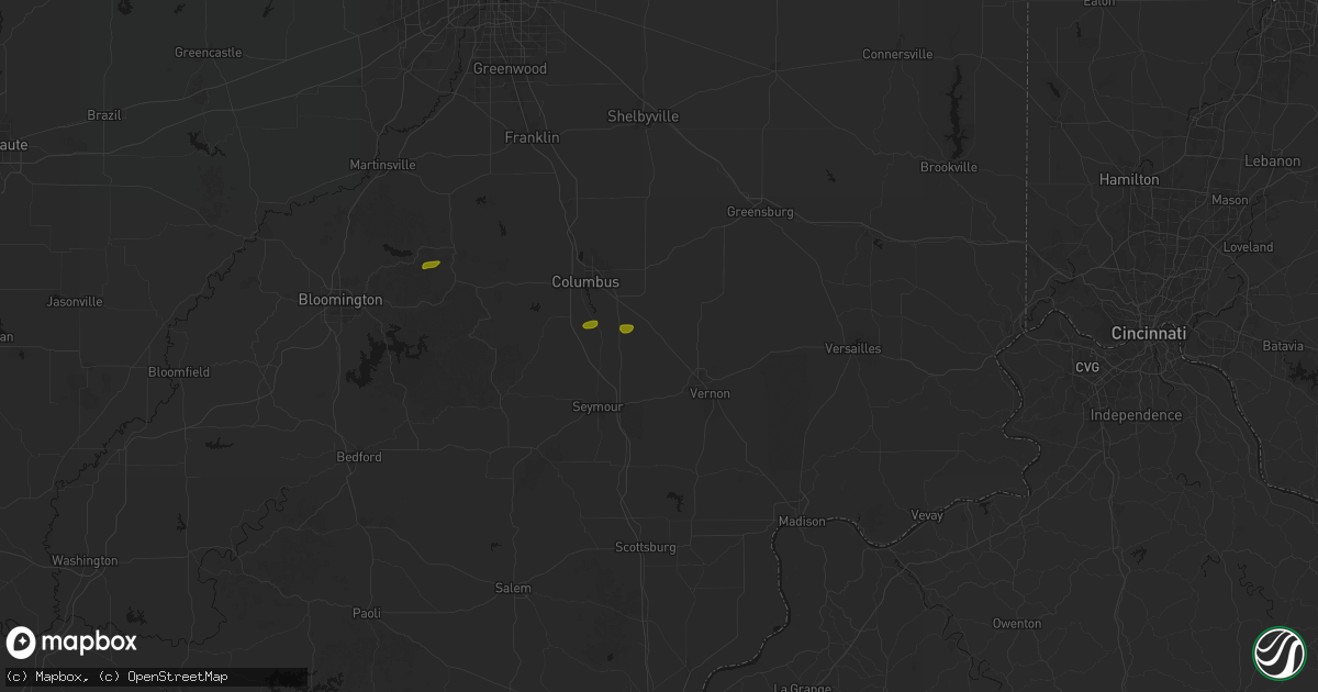 Hail map in Scipio, IN on May 15, 2026