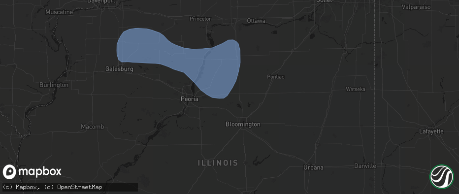 Hail map in Secor, IL on May 15, 2026