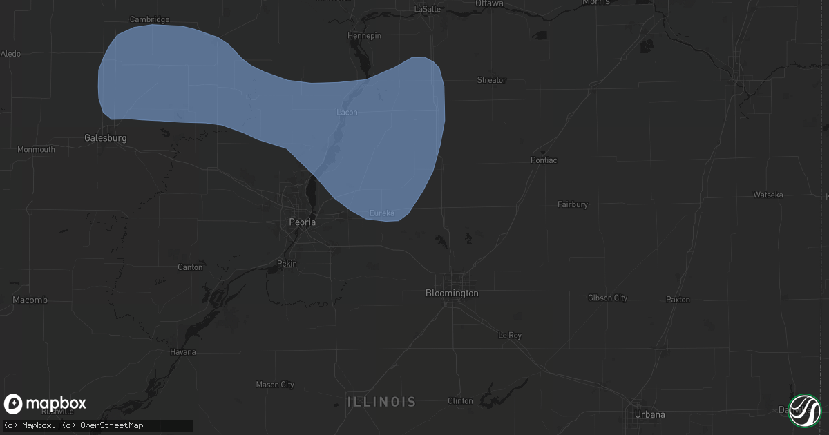 Hail map in Secor, IL on May 15, 2026