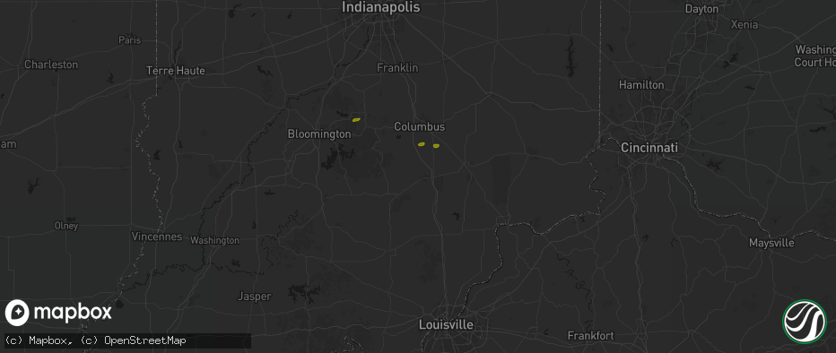 Hail map in Seymour, IN on May 15, 2026