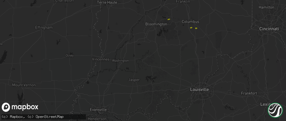 Hail map in Shoals, IN on May 15, 2026