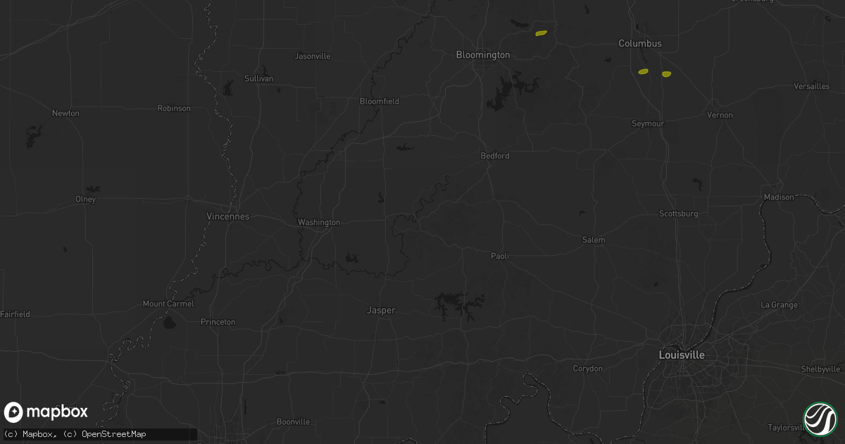 Hail map in Shoals, IN on May 15, 2026