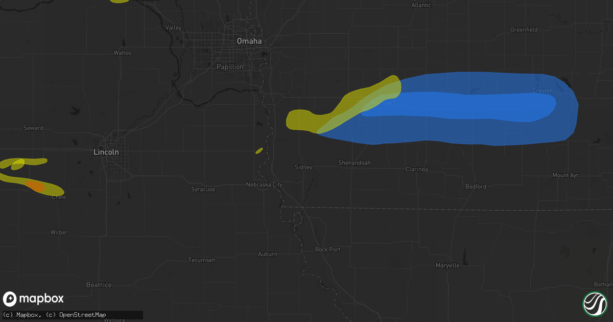 Hail map in Sidney, IA on May 15, 2026