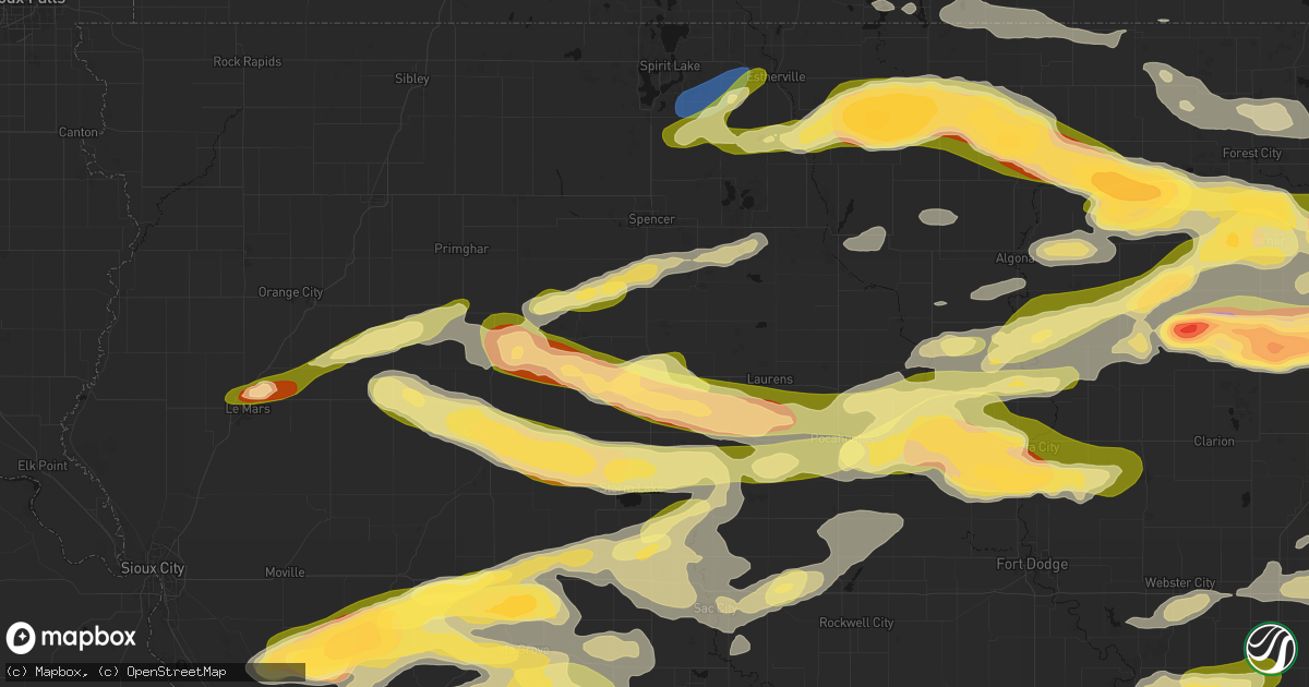 Hail map in Sioux Rapids, IA on May 15, 2026