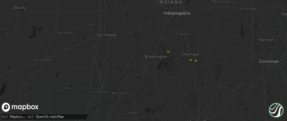 Hail map in Solsberry, IN on May 15, 2026