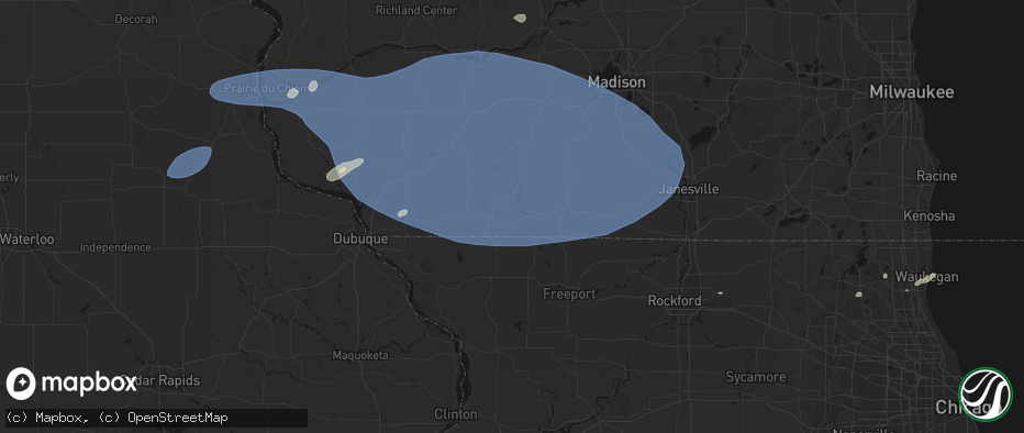 Hail map in South Wayne, WI on May 15, 2026